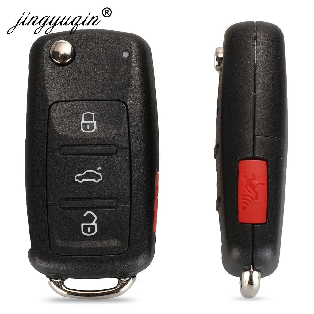 Jingyuqin 4 кнопки 020AD чехол для дистанционного ключа подходит для VW Caddy Eos Golf Jetta Beetle Polo Up Tiguan Touran
