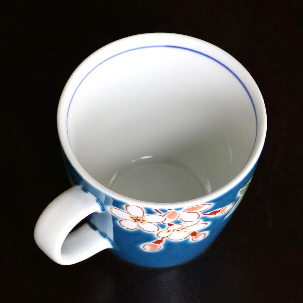 Кружка из печи Kutani Ware Seikou с изображением цветущей вишни и цветов четырех сезонов SK-157