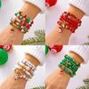 Christmas 5-Piece Beaded Bracelet Set: Tree, Snowman, Bell & Crystal