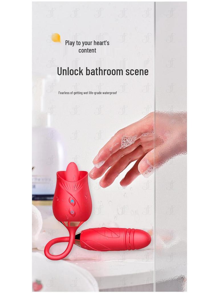 Mantinghua Вибрирующий язык с двумя головками и телескопическое яйцо для женщин, флирт для пар и самоудовольствие