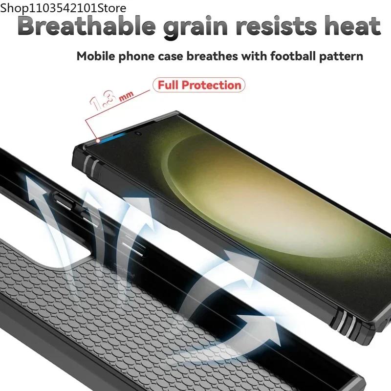 Чехол-броня военного класса с вращающейся подставкой-кольцом и сдвижной защитой объектива камеры для Samsung Galaxy S24 S23 S22 S21 FE Note 20 Ultra A16 A06 A55