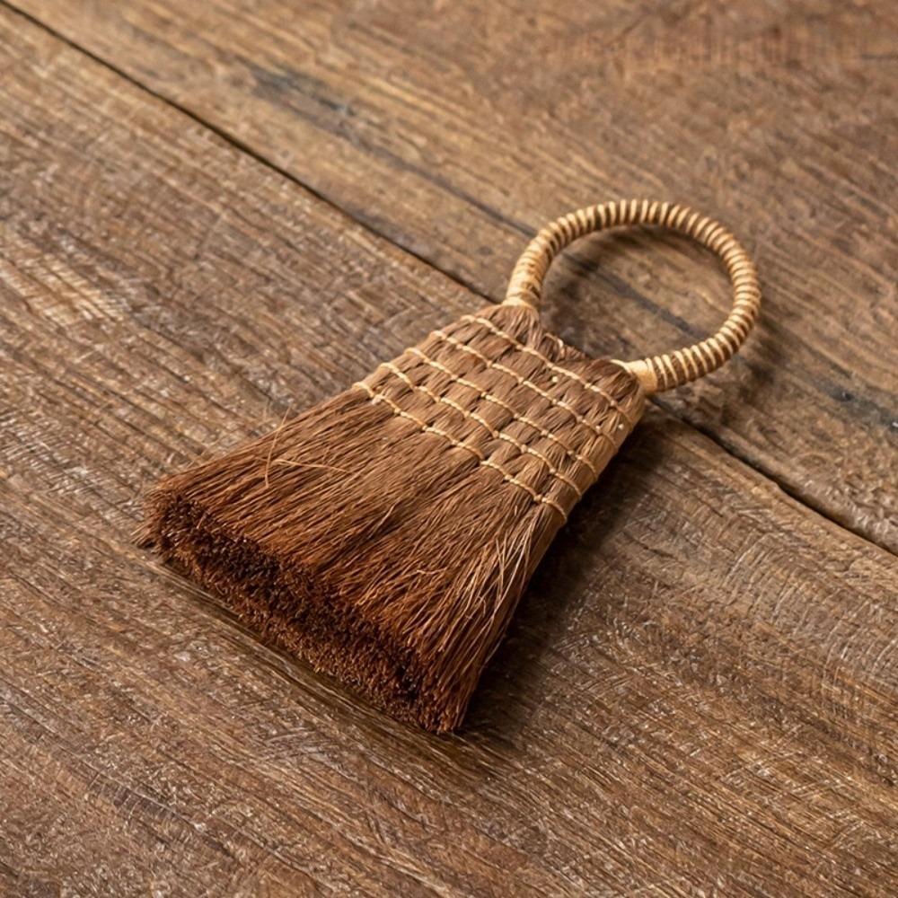 Handmade Palm Hair Brush Traditional Mini Whisk Broom Durable Tea Ware Scrubber Tea Accessories