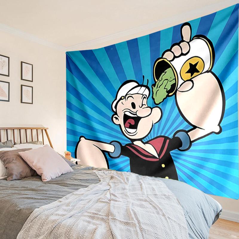 Popeye Printed Tapestry, Unique Design Tapestry, Wall Decor for Bedroom,Livingroom, Playroom,Heartwarming Fan Holiday Gifts