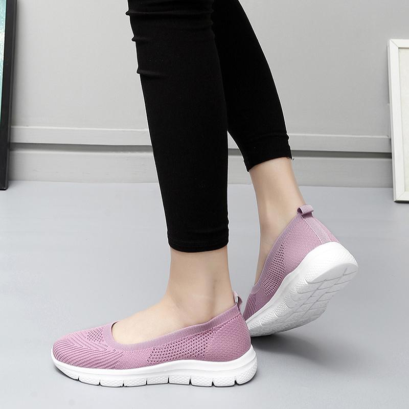 Женские мокасины, лоферы, повседневные зеленые туфли для ходьбы, летние черные легкие носки, обувь для мам, большой размер