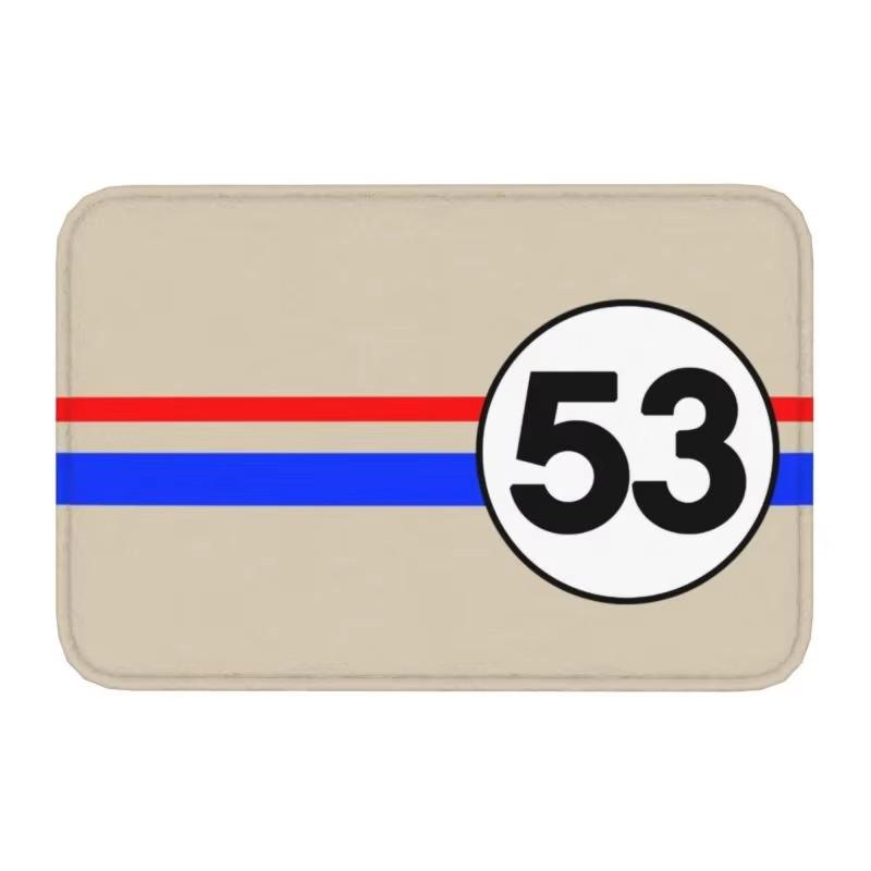 Classic Racing Car Herbie 53 Doormat Anti-Slip Entrance Kitchen Bathroom Door Floor Mats Garden Rug Carpet Footpad