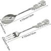 8Pcs Rose Handle Spoon Fork Set 4.72inch 18/10(304) Stainless Steel Flatware for Coffee Tea Dessert Ice Cream Appetizer Fruit