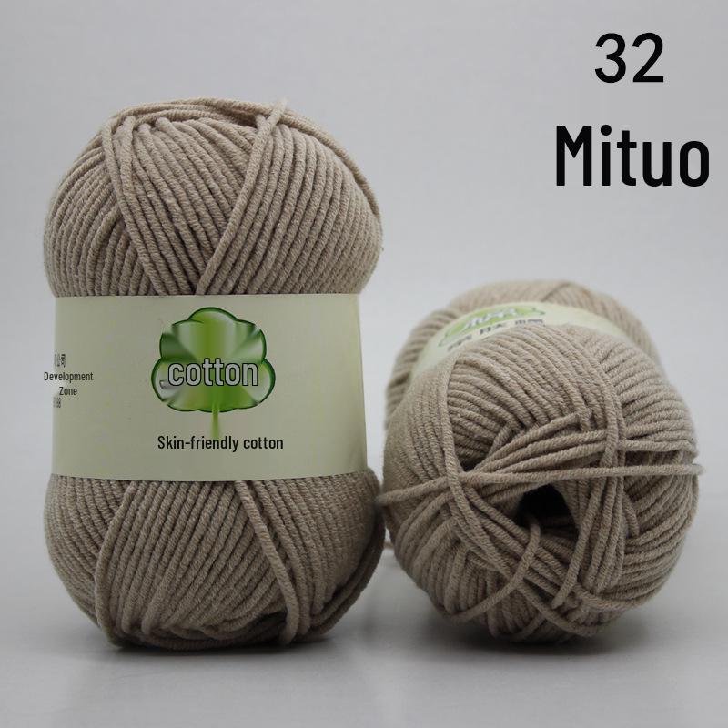 Пряжа из гребенного 5-слойного молочного хлопка для вязания и вязания крючком своими руками - Набор материалов средней толщины для шарфа и пледа