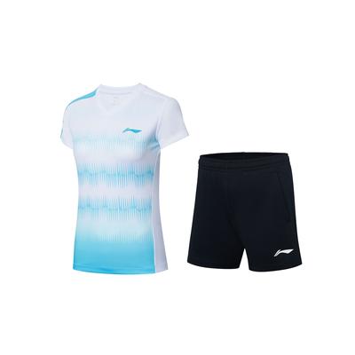 Li Ning Badminton Series быстросохнущий дышащий спортивный костюм для соревнований, женская спортивная одежда, стандартный белый AATT020-2