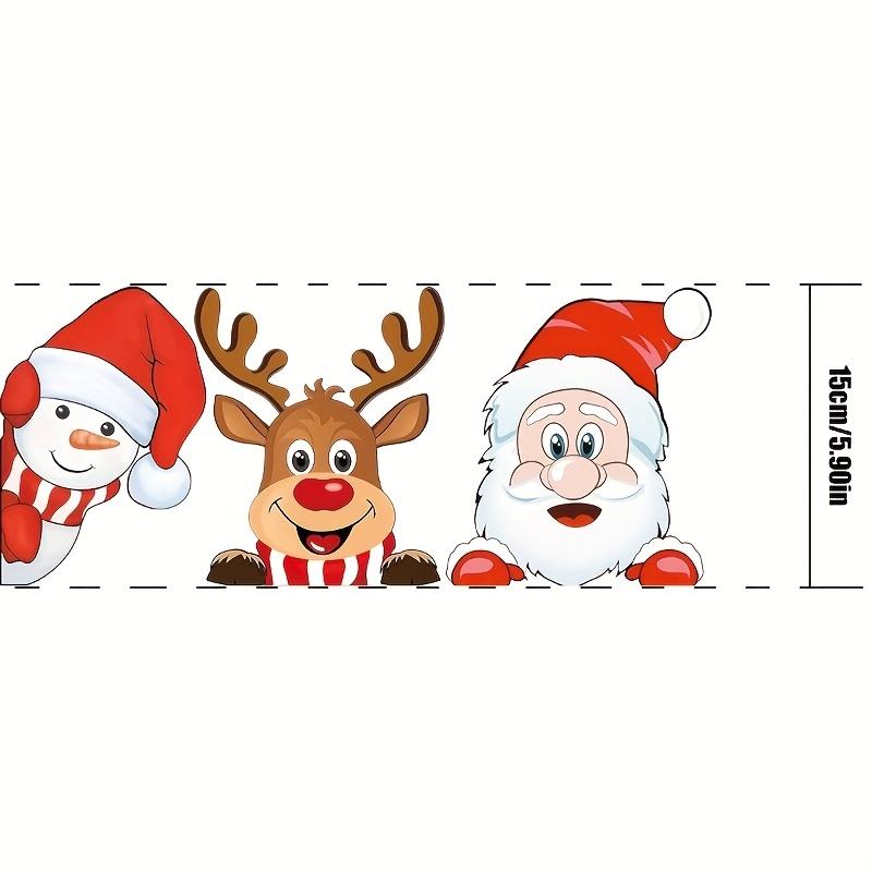 1PC Santa Claus snowman & Reindeer Motorcycle Sticker - Waterproof Anti-Scratch Christmas Vinyl Decal for Car Windows