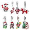 Медь Рождество Новый год Подарок Праздничное украшение Подвеска Шарм Подходит для оригинальных браслетов-шармов Женские DIY Ювелирные изделия Подарок