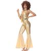 Ladies' s Vintage Disco Prom Suit Cosplay Halloween Costume Cos Suit Patent Leather Suit