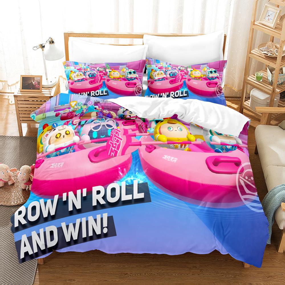 3D Постельное белье Eggy Party Набор Одеяло Стеганое покрывало Покрывало Пододеяльник Наволочка Наборы из 2-3 предметов Детский Взрослый размер Украшение для спальни