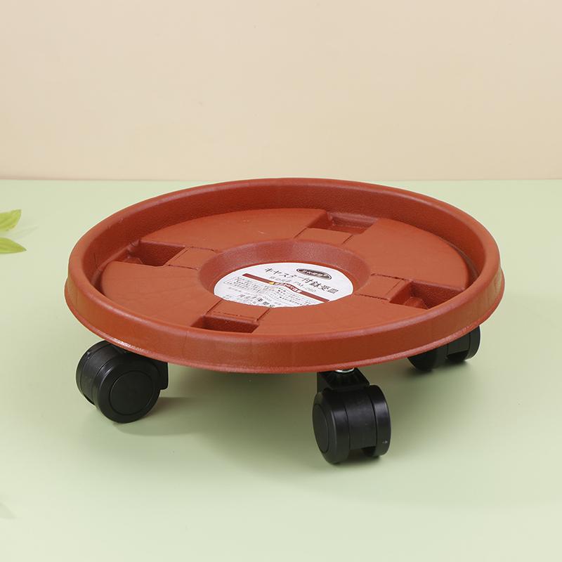 Universal Flower Pot Wheels Round Plastic Tray Heavy Duty Flower Pot Base Rack Movable Rolling Potted Plant Stand With Rollers