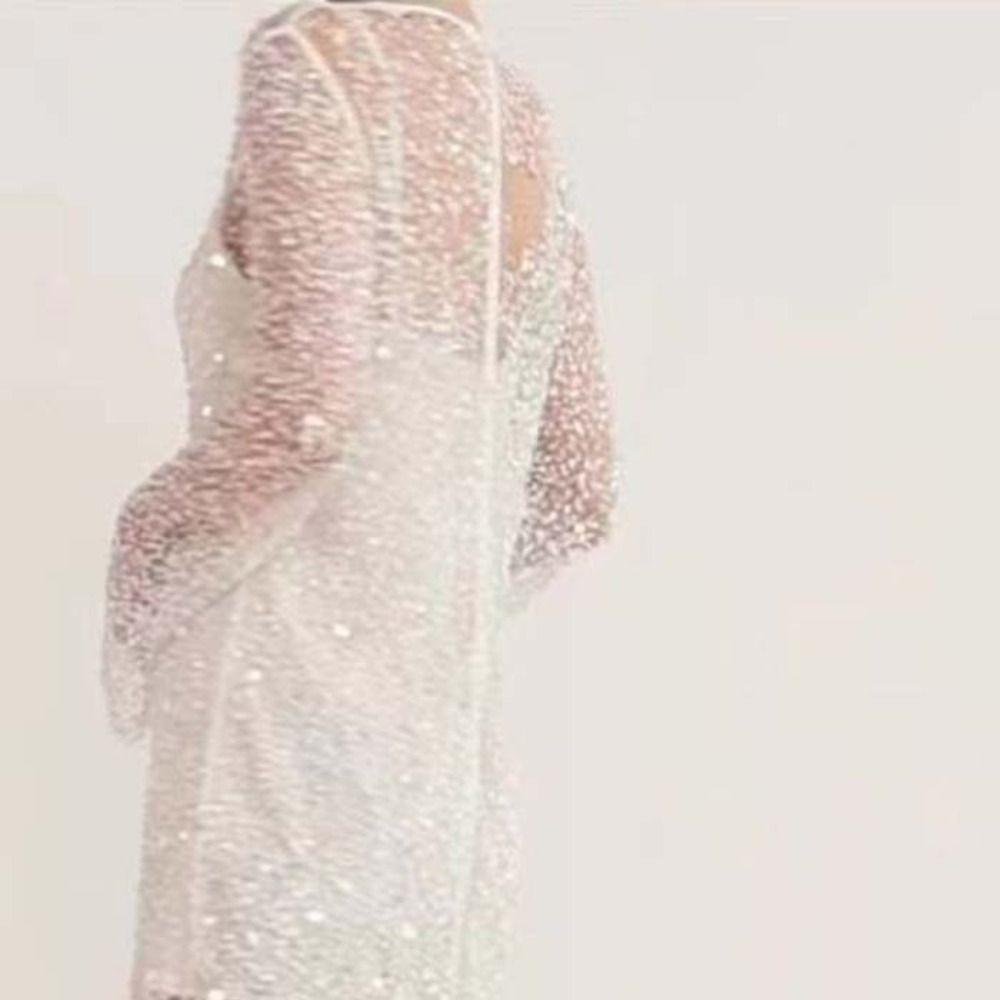 Прозрачное Блестящее Платье Мини с Пайетками V-образный вырез Короткое Вечернее Платье Дамы/Девушка