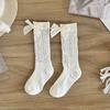 Летние детские носки нового стиля, шелковые сетчатые носки-трубы с белым бантом, танцевальные носки в стиле принцессы