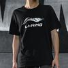 Футболка с коротким рукавом и круглым вырезом с логотипом LiNing, мужские топы, цвет черный AHSP897-5
