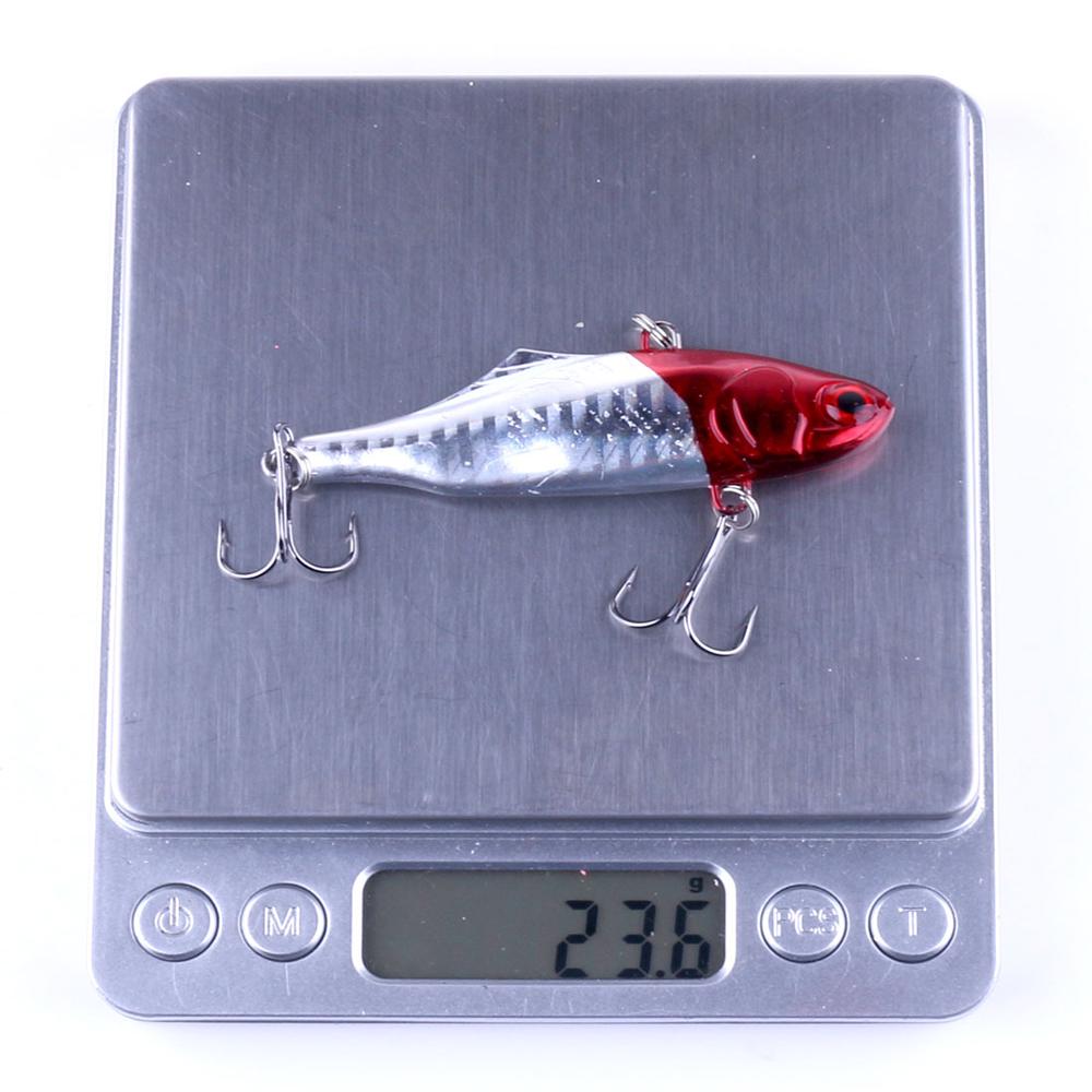 5 шт./кор., 7 см, 24 г, зимние рыболовные приманки, пластиковые VIB, жесткая приманка, внутри вибрационные рыболовные снасти