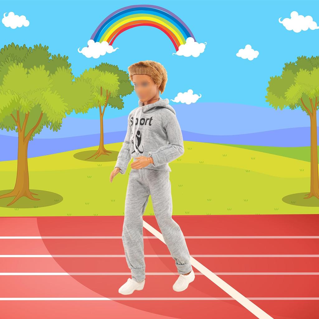 Barwawa 30 см Кукольная одежда Мужская кукольная одежда Набор одежды из 10 предметов 1 одежда 1 спортивная одежда 2 повседневная одежда 1 шорты 5 пар обуви для куклы Мужская кукла 35 см