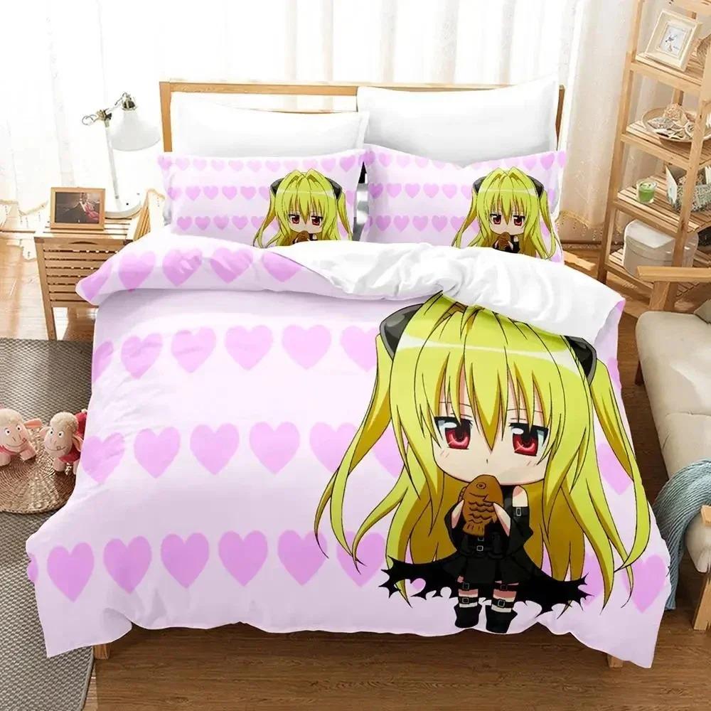 3D Печать Yami To LOVE-Ru Комплект постельного белья Пододеяльник Наволочка Одеяло Размер King Queen Для мальчиков Взрослых