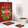 Christmas Waterproof Shower Curtain Four-Piece Floor Mat Combination Bathroom Water-Absorbing Non-Slip Carpet Door Mat Foot Mat