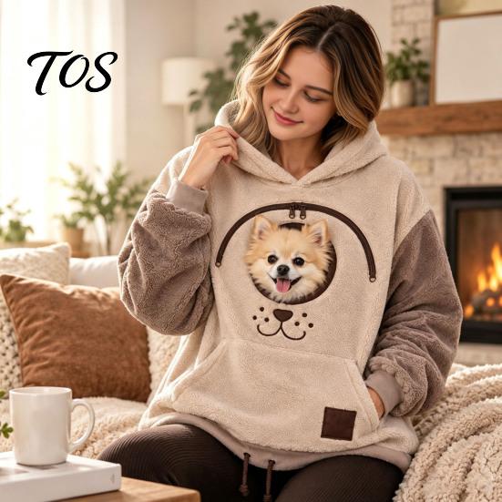 Animal Snuggle Pocket Shirt Cat Hoodie with Pouch, Pet Carrier Sweatshirt for Dog & Cat, Hooded Pullover, Comfortable Resting Pouch Kangaroo