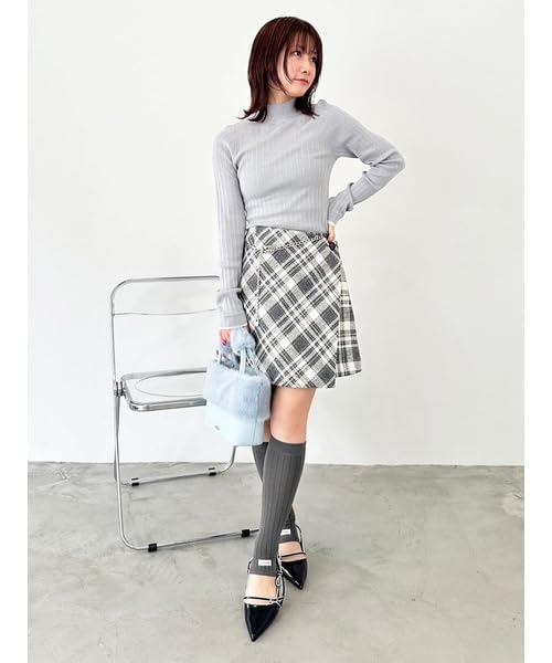 Roving Check Skirt Shorts LWFP254093GRY0