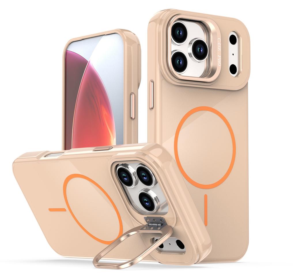 case for iphone 17 16 15 14 13 pro max Lens bracket protective cover magnetic Wireless Charging Shock Proof With Holder plain