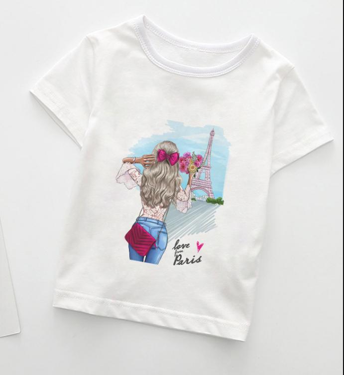 Summer Boys Kids Fashion Girl Tshirts Casual Wear Lovely Cozy Boys T Shirt Round Neck Polyester Fabric Girls Clothes