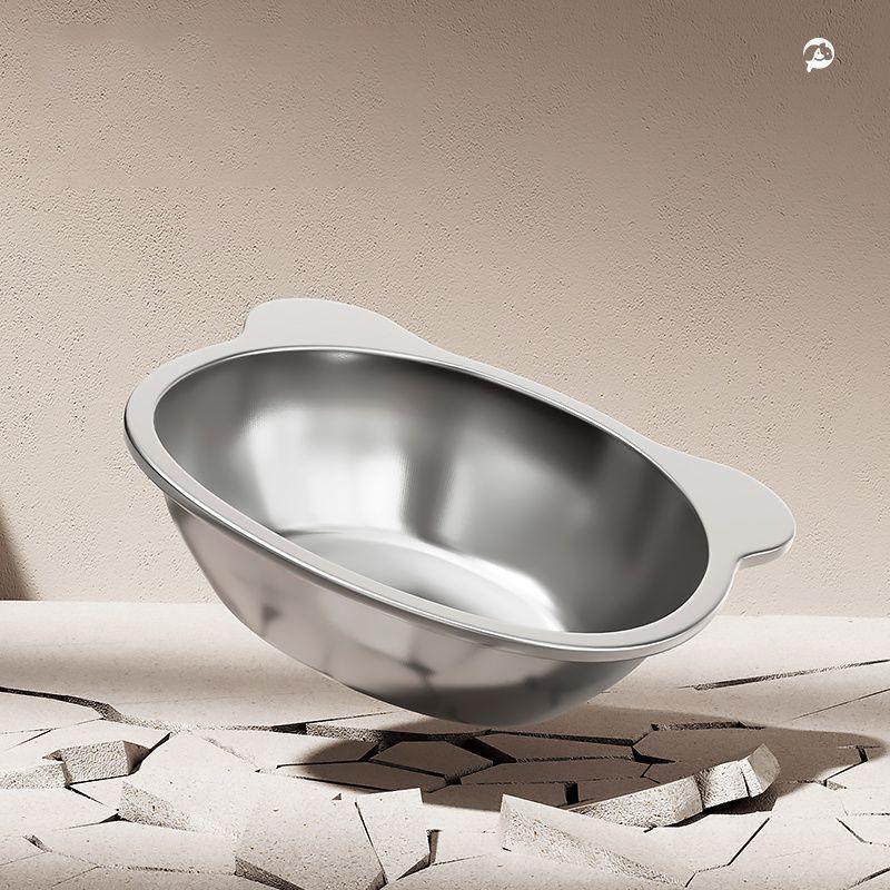 Raised Cat Bowls Tilted Neck Guard Cat Food Bowl 304 Stainless Steel Shatter-Resistant Elevated 15° Pet Supplies For Puppy Cat