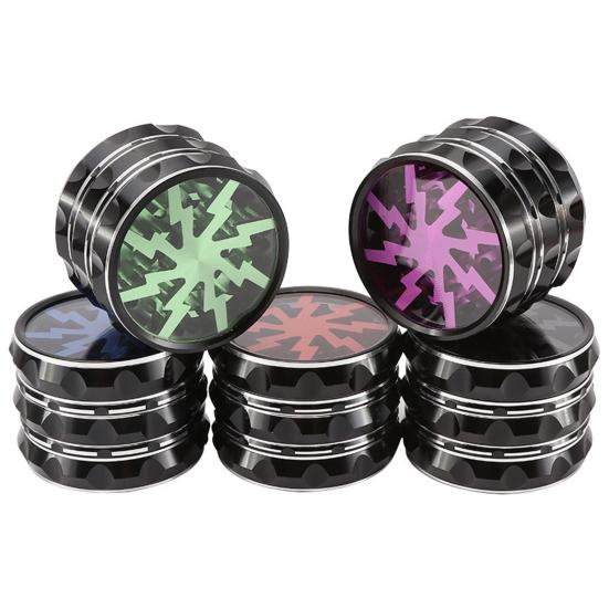 Измельчитель трав из алюминиевого сплава 63 мм с прозрачной крышкой, прочный, 4-слойный, многофункциональный, ручной дозатор специй, металлическая дробилка, измельчитель