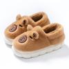 Bow Head Cotton Slippers Home Warm Cotton Drag Autumn and Winter Couple Fashion Plush Cotton Slippers