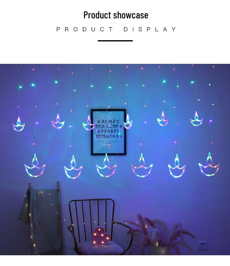 Handpicked LED Festival String Lights for Diwali - Vibrant Small Colored Curtain Lights