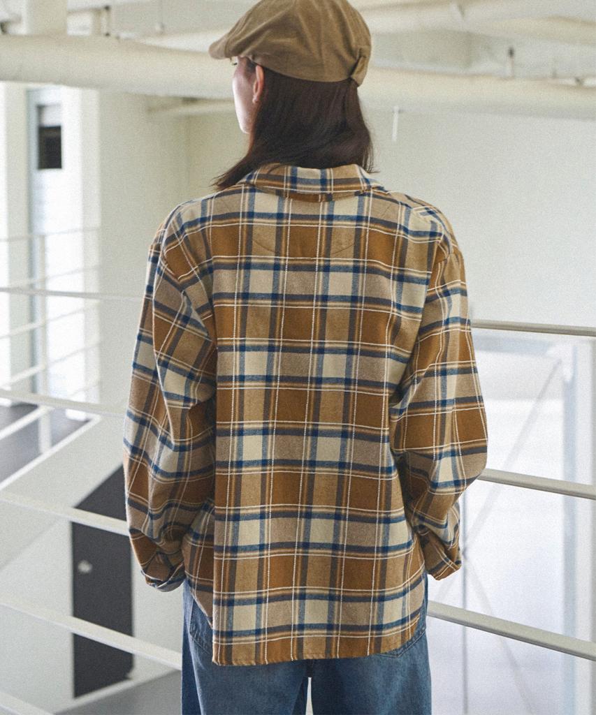 SLOWLOLLI Cozy Plaid Check Shirt - Beige
