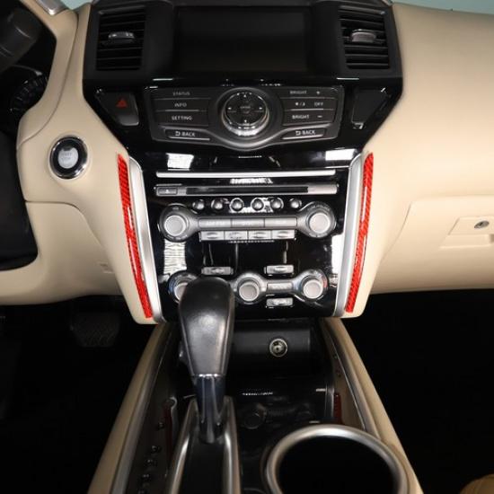 Красная карбоновая наклейка на боковую часть переключателя кондиционера для Nissan Pathfinder 13-18