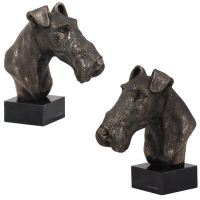 Fox Terrier Wire - Статуя собаки, бюст на каменном постаменте, скульптура, трофей для выставки собак от бренда