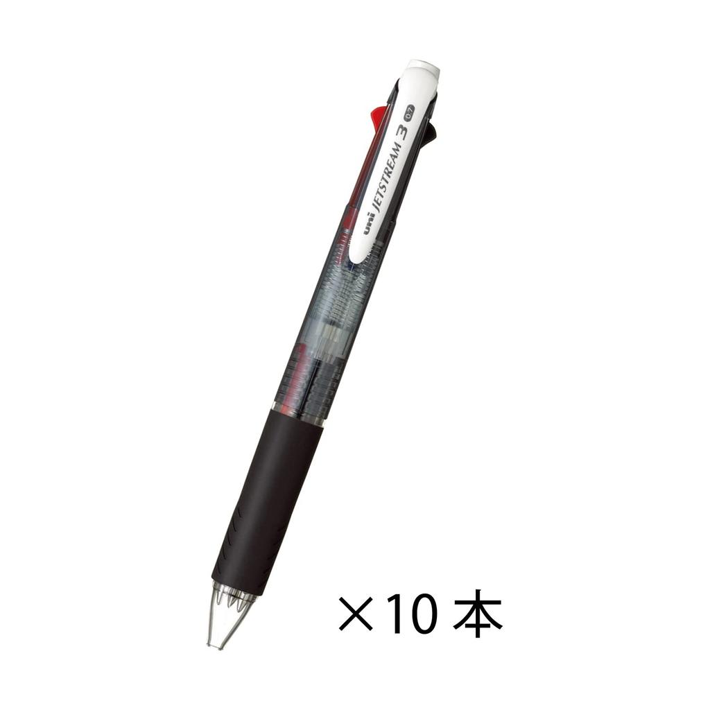 Mitsubishi Pencil 3-цветная шариковая ручка Jet Stream 10 шт. Черная, легко писать 10 шт. 0,7 SXE340007.24