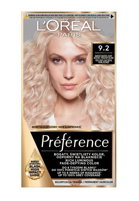 L'Oreal Preference Hair Color 9.2 Warsaw Blonde