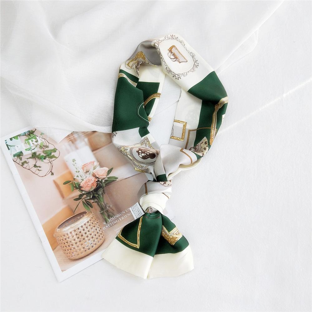 Новые шарфы Шелковые шарфы Женские весенние и осенние длинные декоративные профессиональные шарфы Летние тонкие стили в сочетании с рубашками Стильные