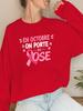 Ribbon Funny French Quote October Pink Women's Sweatshirts