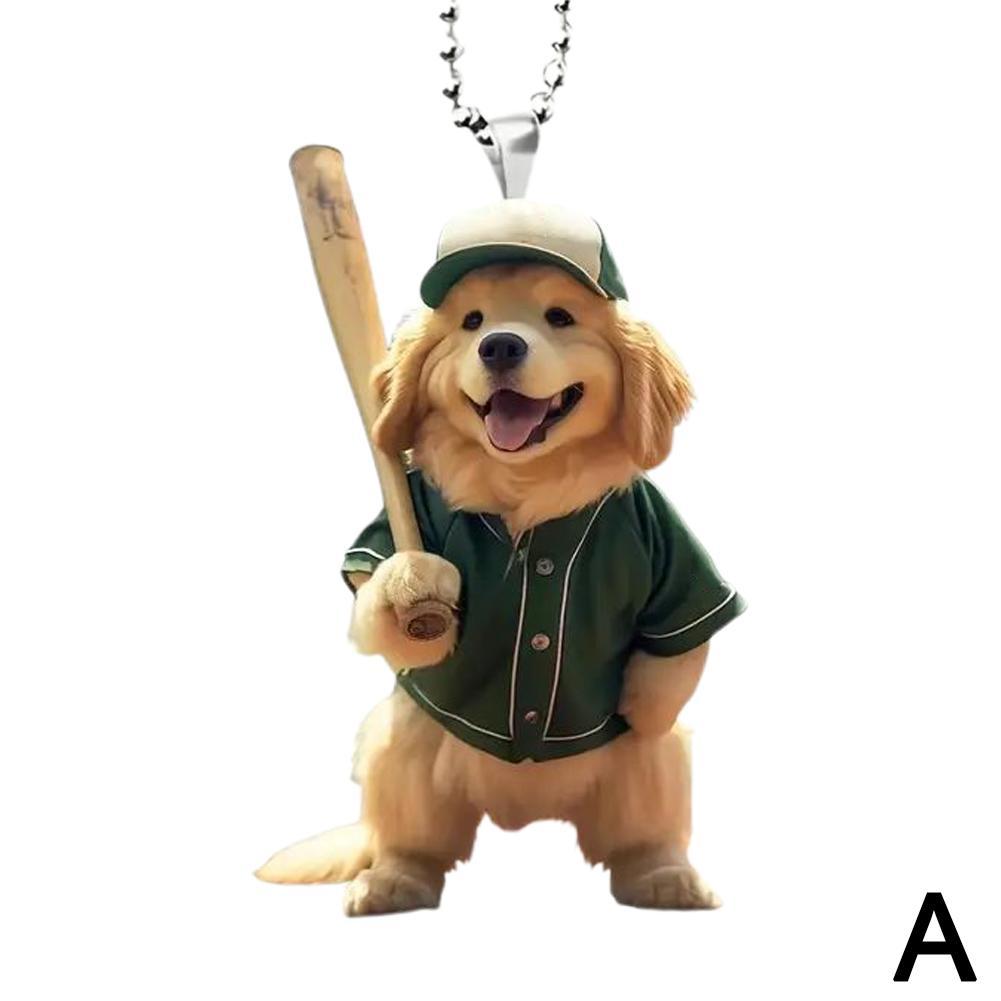 Милый акриловый кулон в форме собаки для рюкзака, автомобиля, украшения дома со шнурком, легко вешается, плоский, очаровательный аксессуар на животную тематику