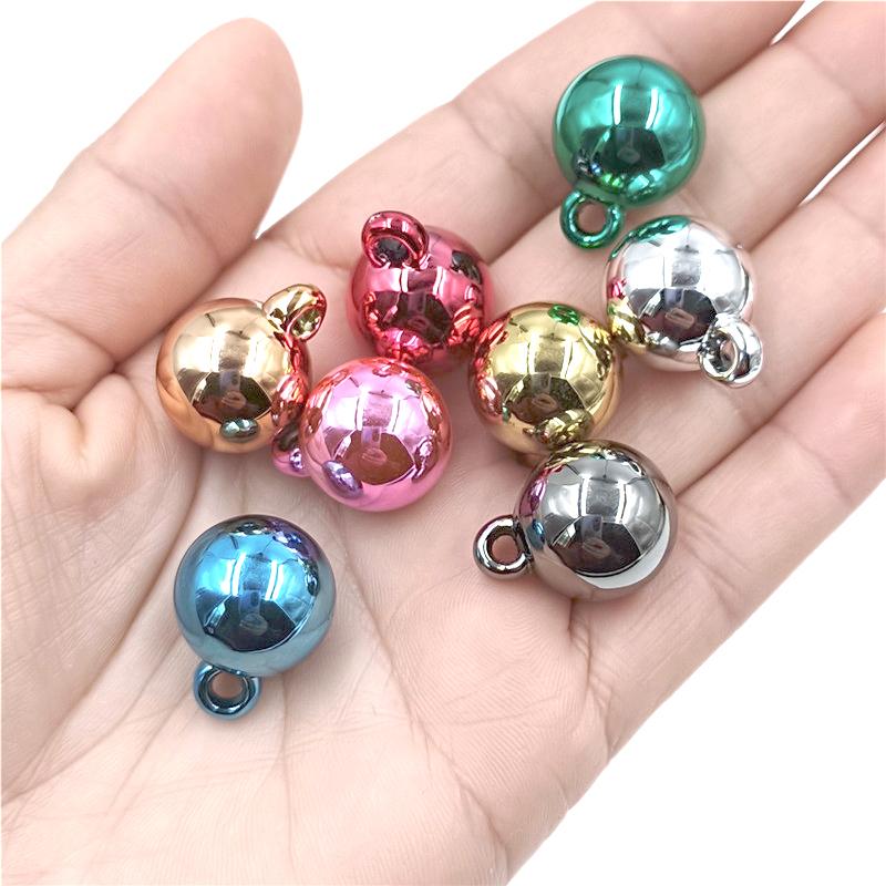 Творческий браслет, модное ожерелье своими руками, подчеркивающее отверстие для подвешивания, материалы ручной работы, металлическая текстура, 10 шт., круглые бусины, гальванизированные ювелирные аксессуары