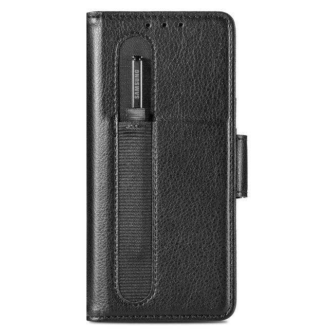 Бизнес-чехол-кошелек из кожи личи для Samsung Galaxy Z Fold3 Fold 4 Fold4 Fold 3 5g с держателем ручки Дизайнерская сумка для телефона