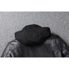 Chinese Size Removable Hooded Leather Jacket Men Genuine Cowhide Leather Coat Slim Biker Clothing Mens Coat Winter Veste Cuire Homme