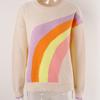 Осенне-зимний женский свитер-пуловер с длинным рукавом, с радужными полосками, модный свитер, трикотаж
