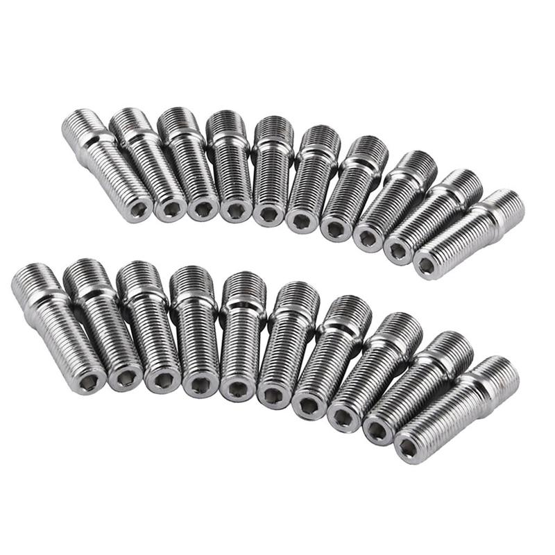 Wheels Studs Conversion Kit M14x1.5 to M12x1.5 Long Lug Bolts Screw Adapter for Car Alloy Wheel Repair and Maintenance
