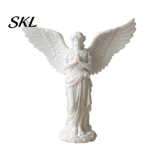 Retro Angel Ornament 3D Printed Praying Figurine, Guardian Angle Statue, Shelf Figurine Artistic Winged Women Decoration for Home Office, Housewarming