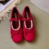 С юбкой универсальные туфли Мэри Джейн 2025 новые весенние красные французские ретро легкие одинарные туфли с бантом женские