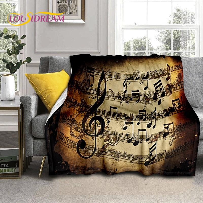 Ноты Музыка Красочные Музыкальные Ноты Мультфильм Одеяло, Мягкий Плед Одеяло Для Дома Спальни Кровати Дивана Пикника Путешествия Офиса Покрывало Ребенка