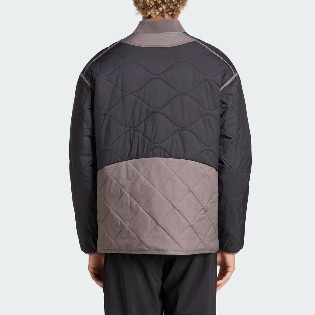 Adidas Lightweight Padded Series Comfortable Warm Color Block Quilted Sports Casual Cotton Jacket Unisex Jacket Black Charcoal Carbon-Black JG5936