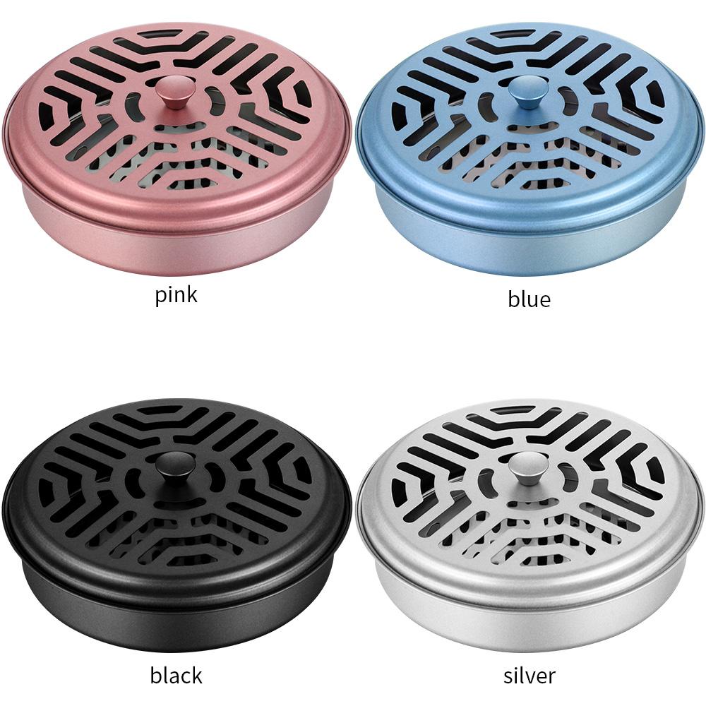 Стойка из сандалового дерева, репеллентная пластина для благовоний с крышкой, держатель спирали от комаров, металлический поднос, защита от комаров, полезный домашний отель, прочный Porta